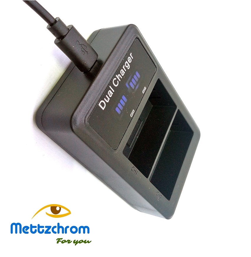 METTZCHROM Voor Canon LP-E8 BATTERIJ USB DUAL Charger Voor 700D 650D 600D