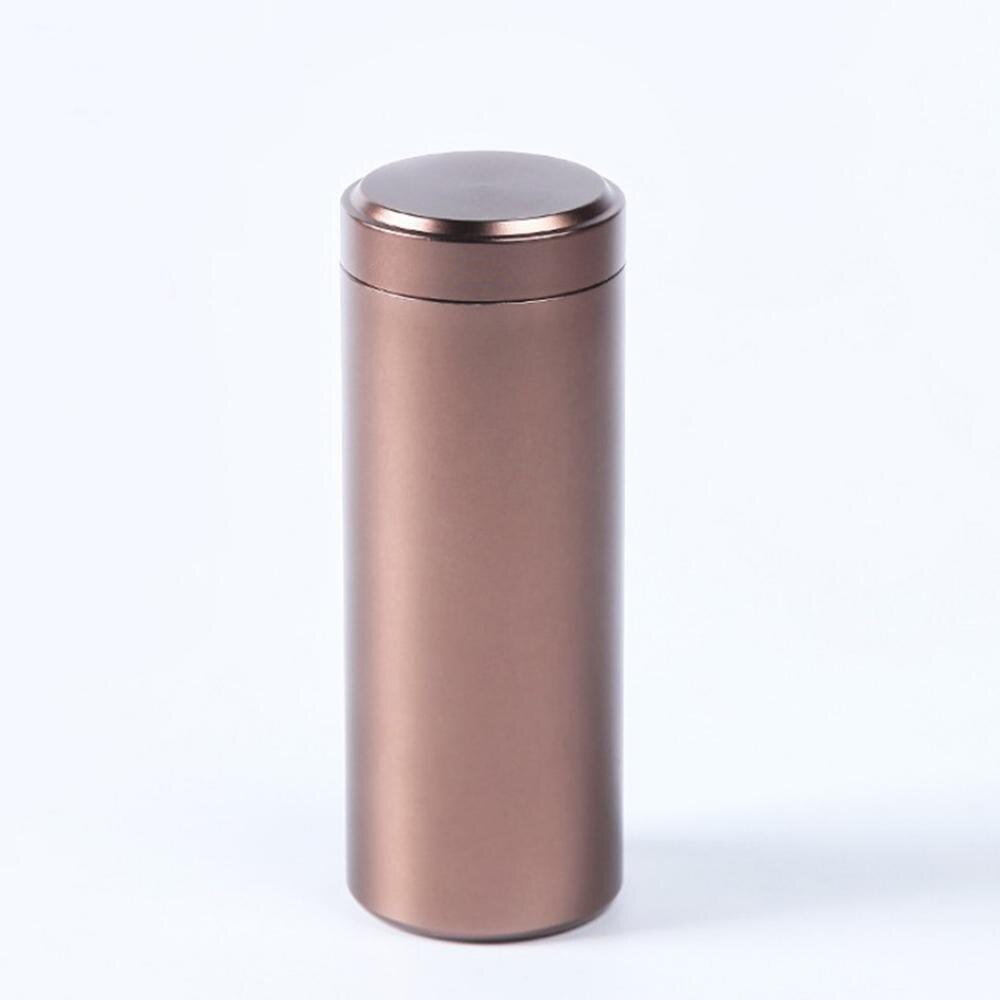 70ML/120MLAirtight Tea Canister Travel Loose Tea Caddy Metal Storage Bottle Kitchen Spice Coffee Powder Container Can: 120ml Brown