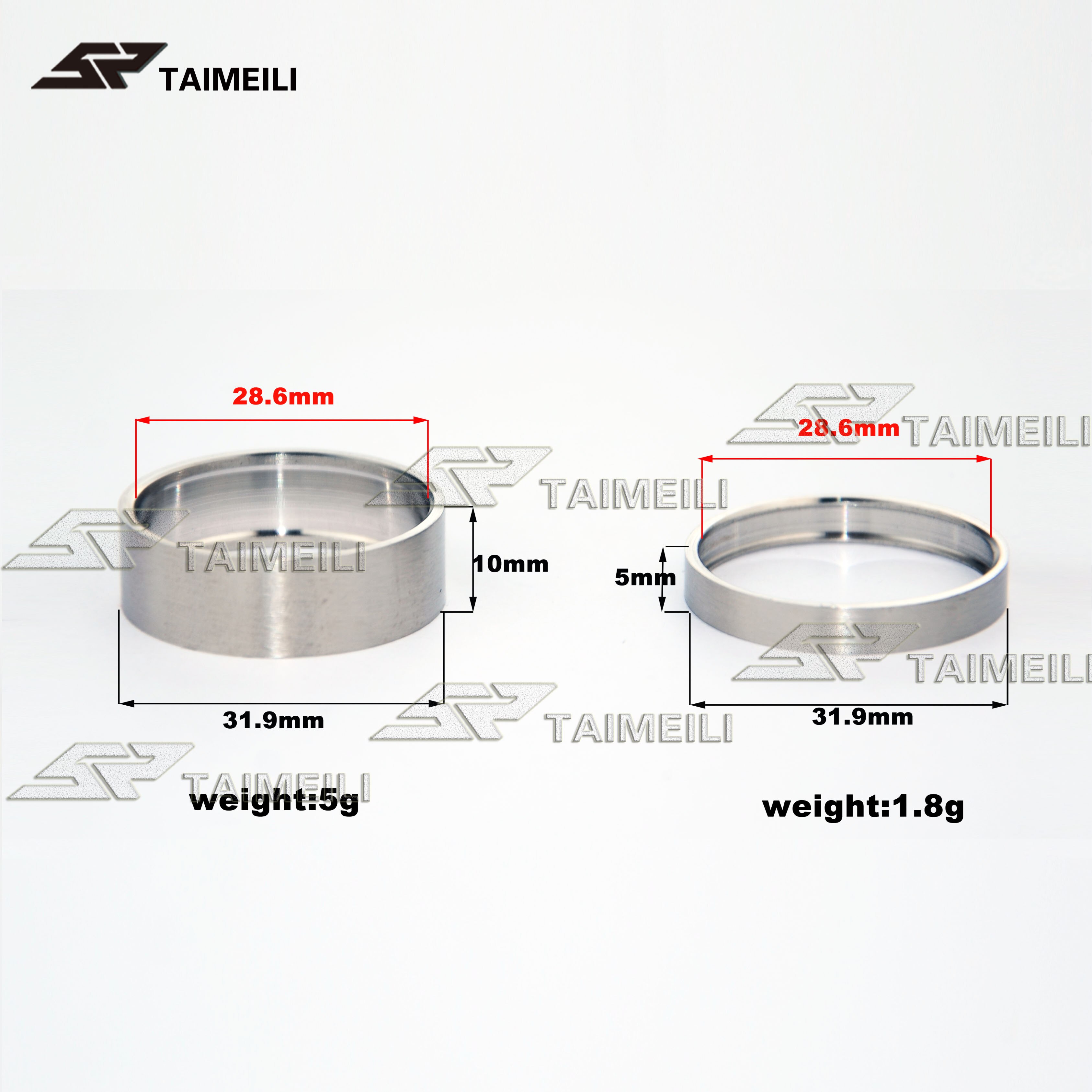 Taimeilititanium legering skive cykel håndled sæt gaffelpakning 5mm 10 mm 1 stk