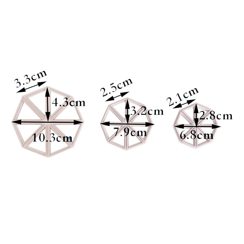3Pcs Triangle Flag Shape Birthday Cake Cutter Sugar Craft Chocolate Pastry Cookie Mold Fondant Kitchen Baking Decorating Tools