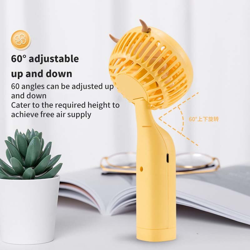 2022 Mini Portable Fan Cartoon Handheld Fan Portable Usb Charging Student Dormitory Cute Portable Mute