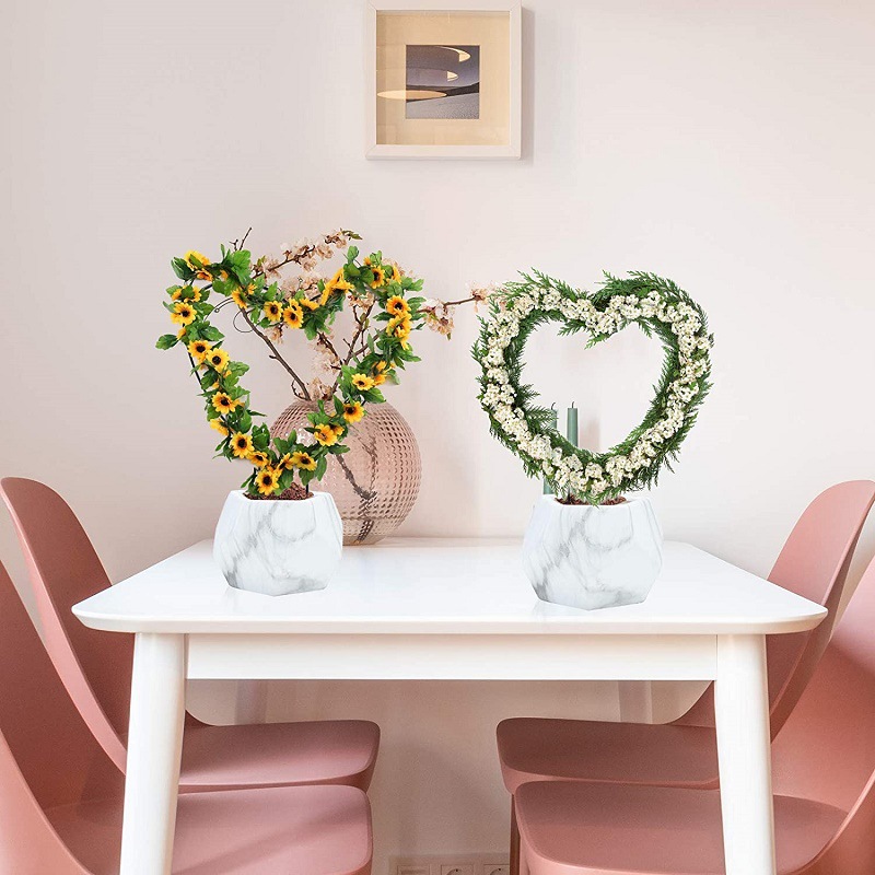 Alambre de soporte de hierro para plantas de jardín, guirnalda de metal en forma de corazón, 1 unidad