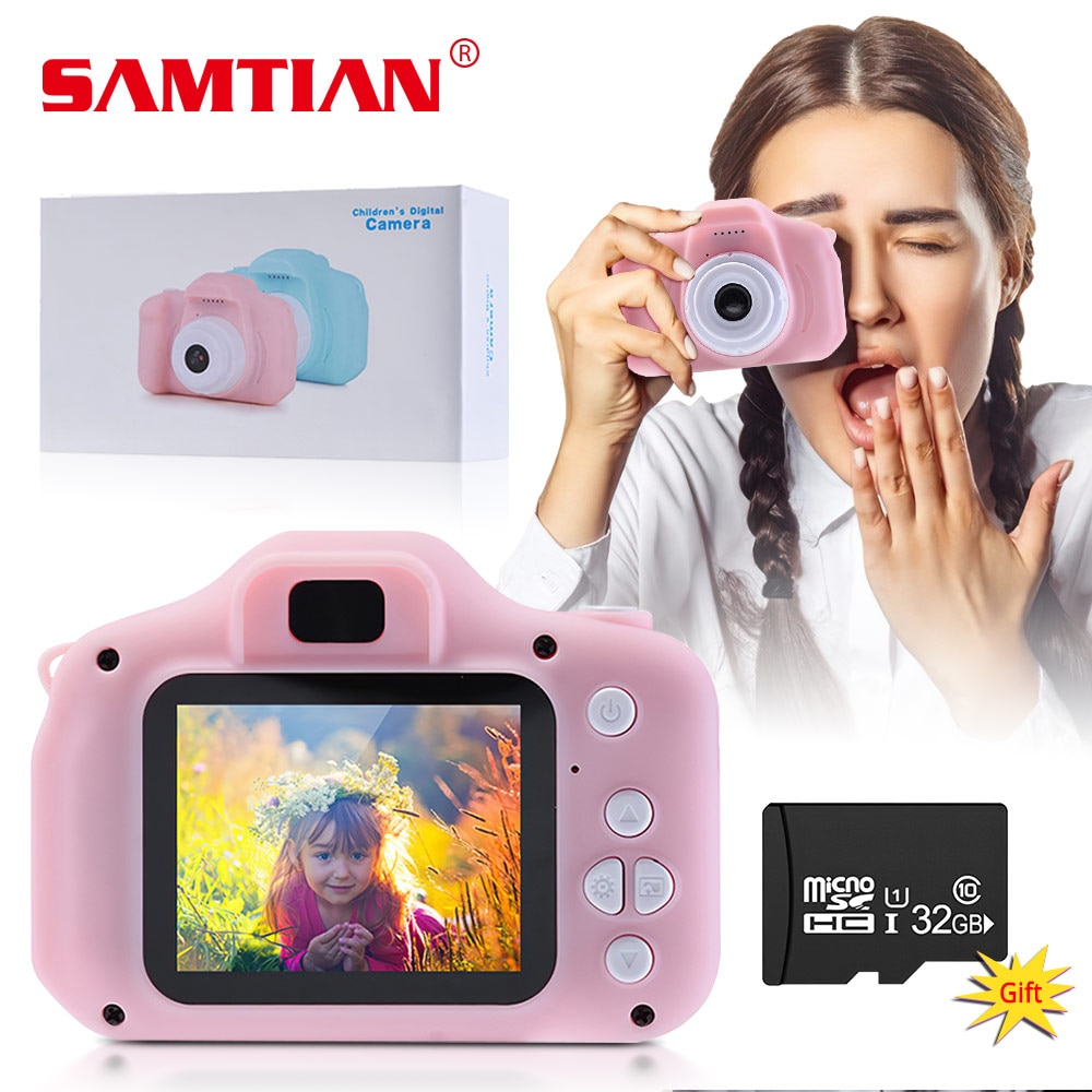 Samtian Mini Kids Camera Met 32 Gb Tf Card Digitale Hd 1080P Foto Camera Speelgoed 1300W Pixel Voor kinderen Video Recorder Camcorder