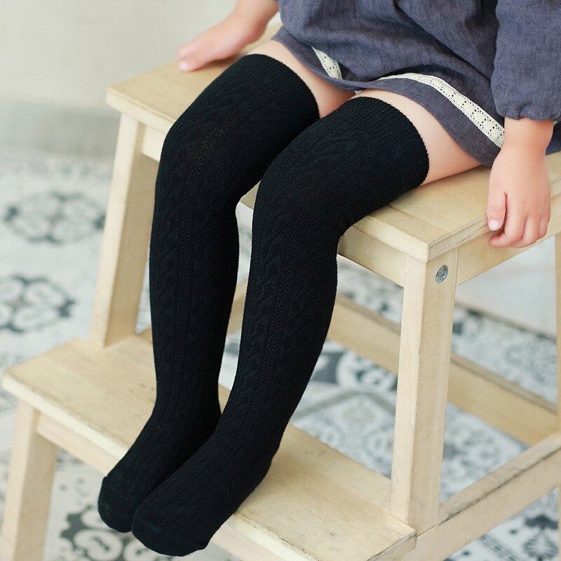 Calze per bambini in cotone pettinato calze sopra il ginocchio per bambini calze alte per studenti calze per bambini primavera autunno tinta unita