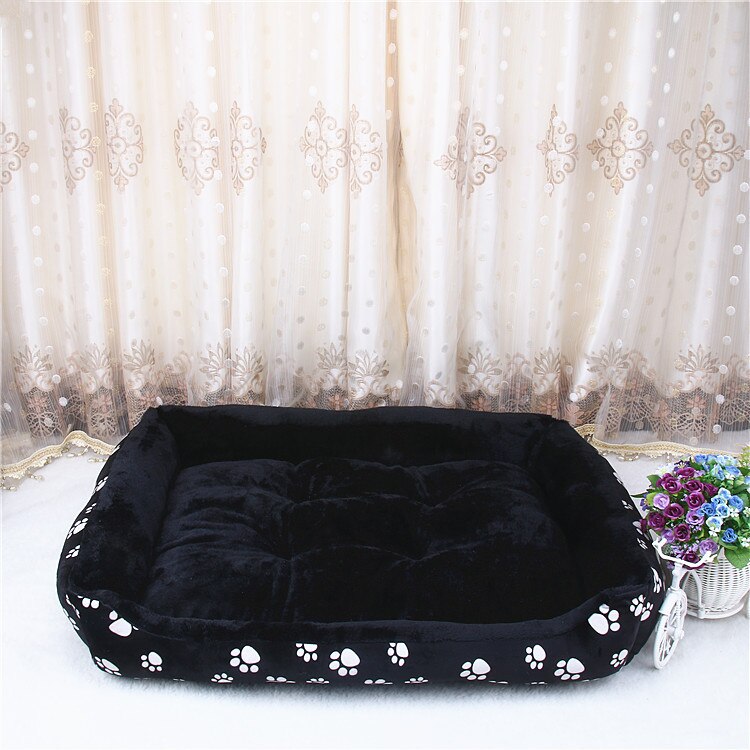 Plus koko koiran sänky patja paksuus lämmin lemmikkieläintalo pesä suurille koirille pieni koira bullterrieri mopsi talvi lemmikkituotteet: Tassu musta / S 50 x 38 x 15cm