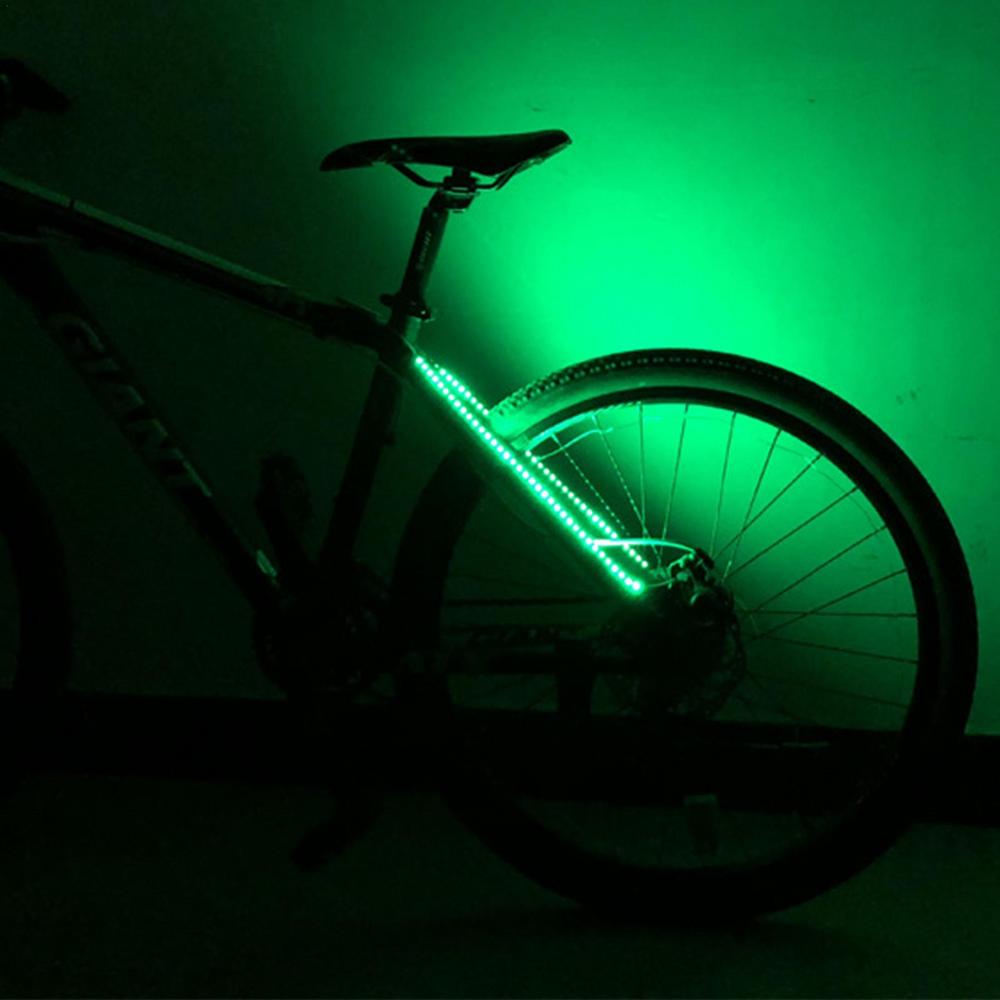 Luz LED decorativa para bicicleta, marco de bicicleta, cuerda, luz alimentada por batería, a prueba de polvo, impermeable, luz de advertencia trasera para conducción nocturna