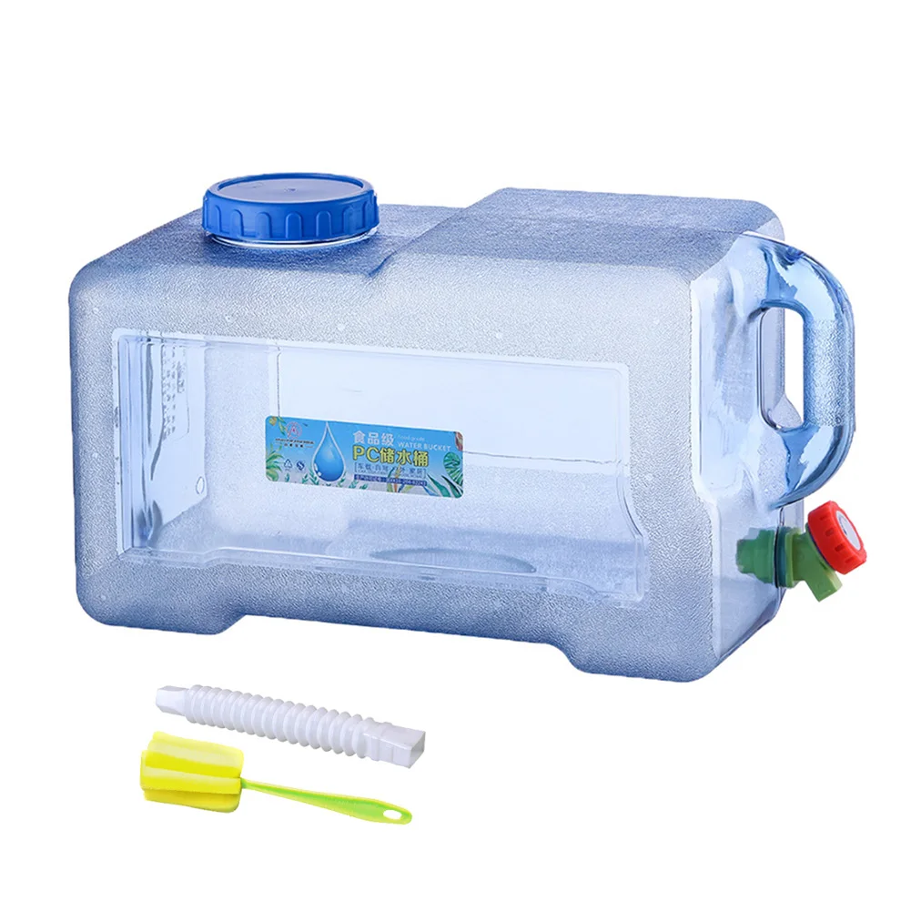 15-28L Drinking Water Bucket Driving Pure Water Tank Water Storage Carrier with Faucet for Outdoor Camping Cooking Picnic Hiking