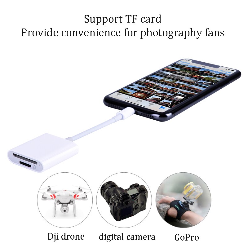 Reflex Micro USB lecteur de carte SD TF carte caméra adaptateur pour iPhone iPad OTG Kit de Conversion câble pour téléphone foudre