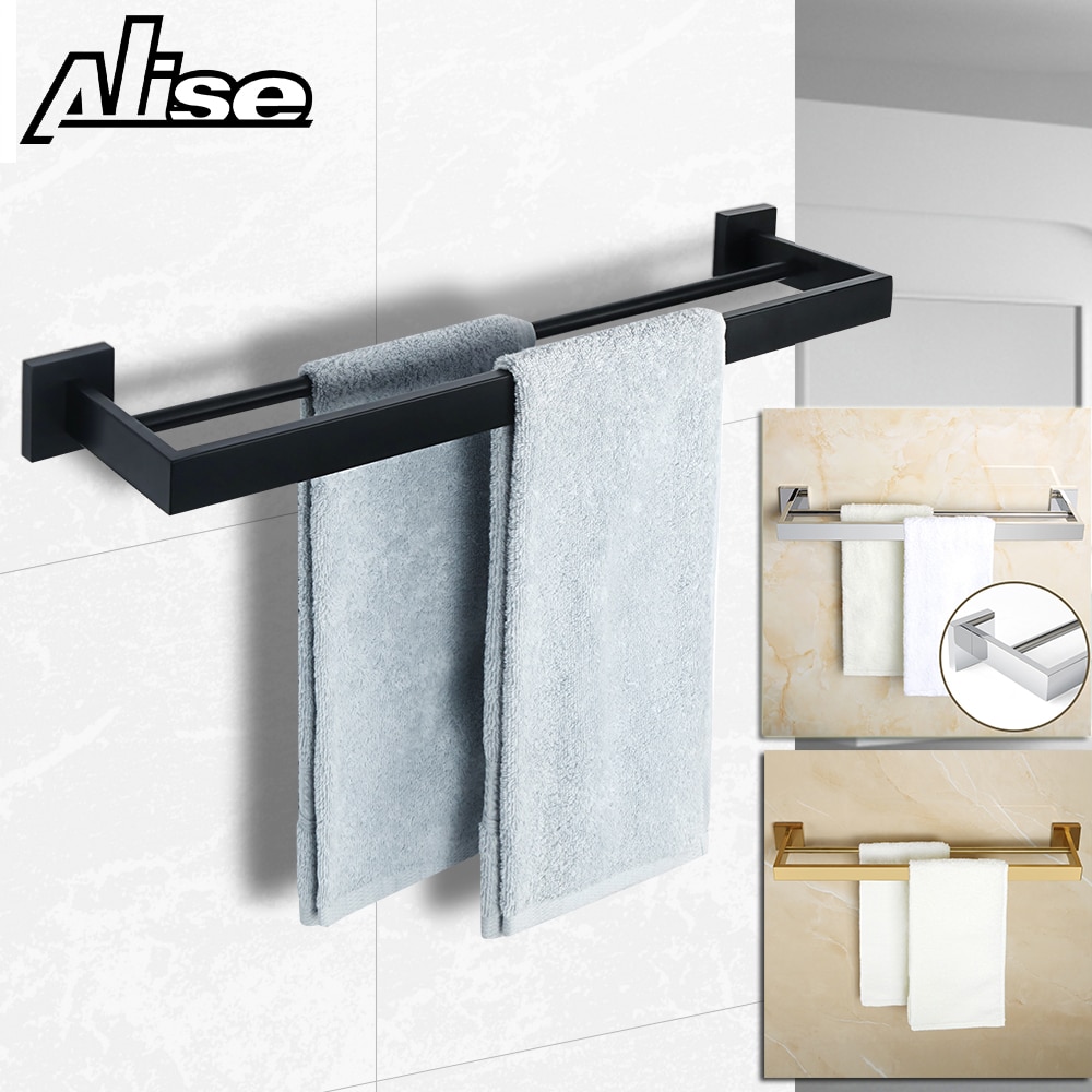 Toallero de acero inoxidable 304, colgador de toallas de baño, soporte de pared, doble barra, estante de almacenamiento de 24 pulgadas