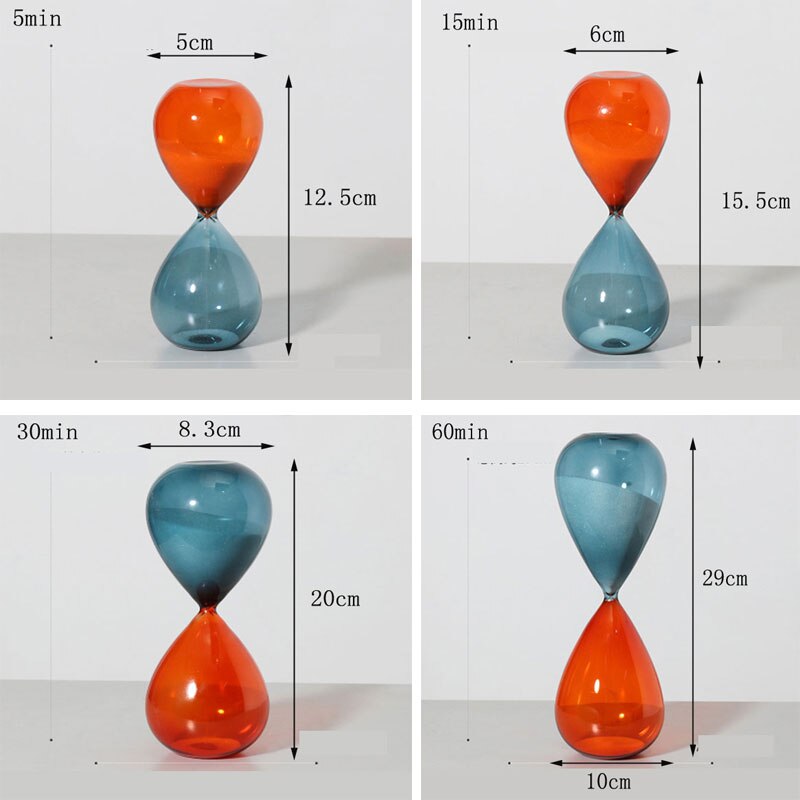 Bicolor timeglas ornament sand ur sandglas nordisk stil håndværk te timer elsker smart kontor hus indretning: Rund / 15 min