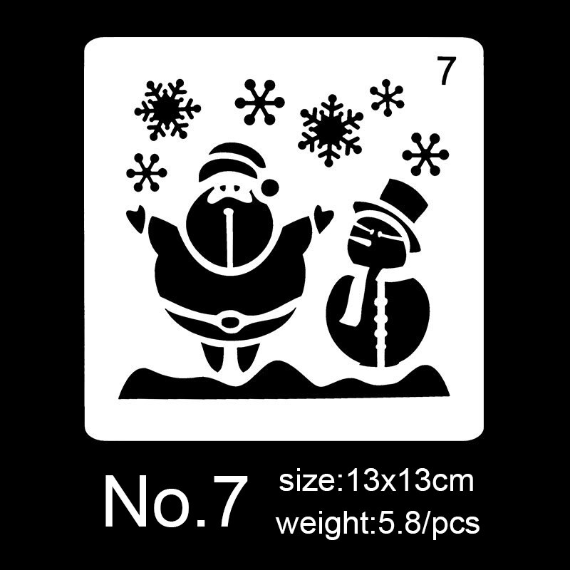 Merry Christma Drawing Template Theme Drawing Board Painted Christmas Tree Elk Children's Educational Tools 12 Kinds Style: NO.7