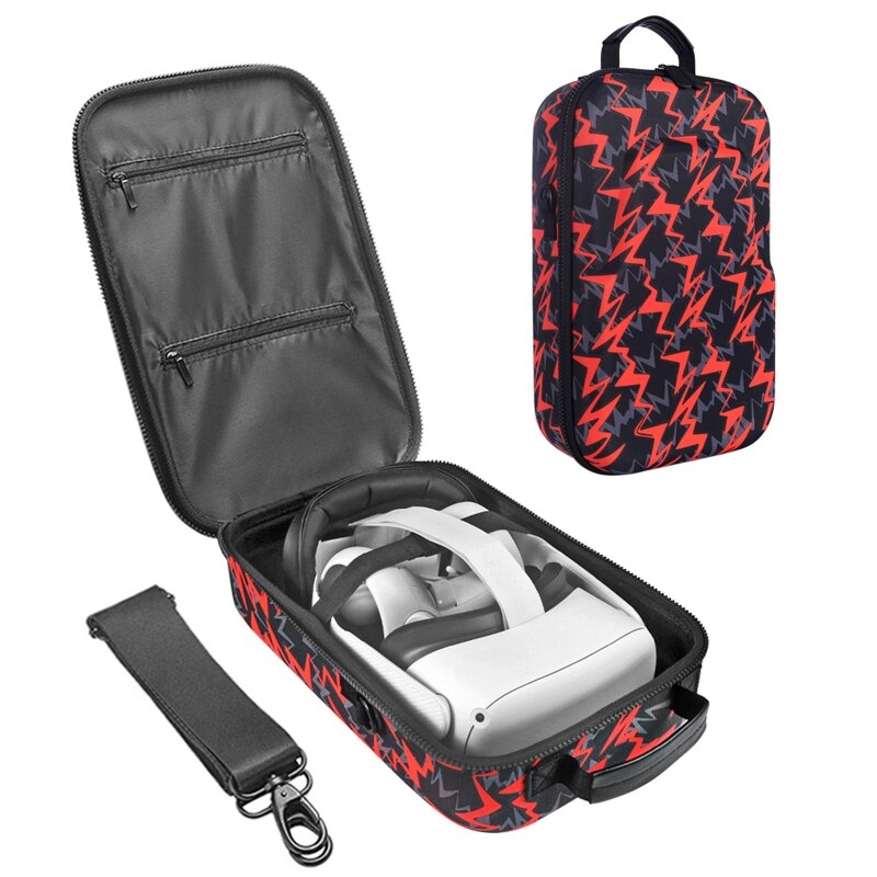 Bolsa de EVA dura para Oculus Quest 2 VR, funda protectora de almacenamiento, estuche de transporte, vidrio y accesorios: Orange