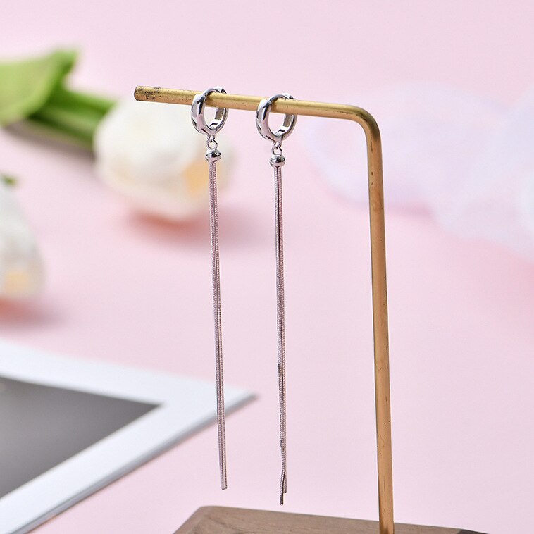 Geometric U-shaped Ear Buckle Women's 925 Solid Silver Smooth Surface Simple Tem