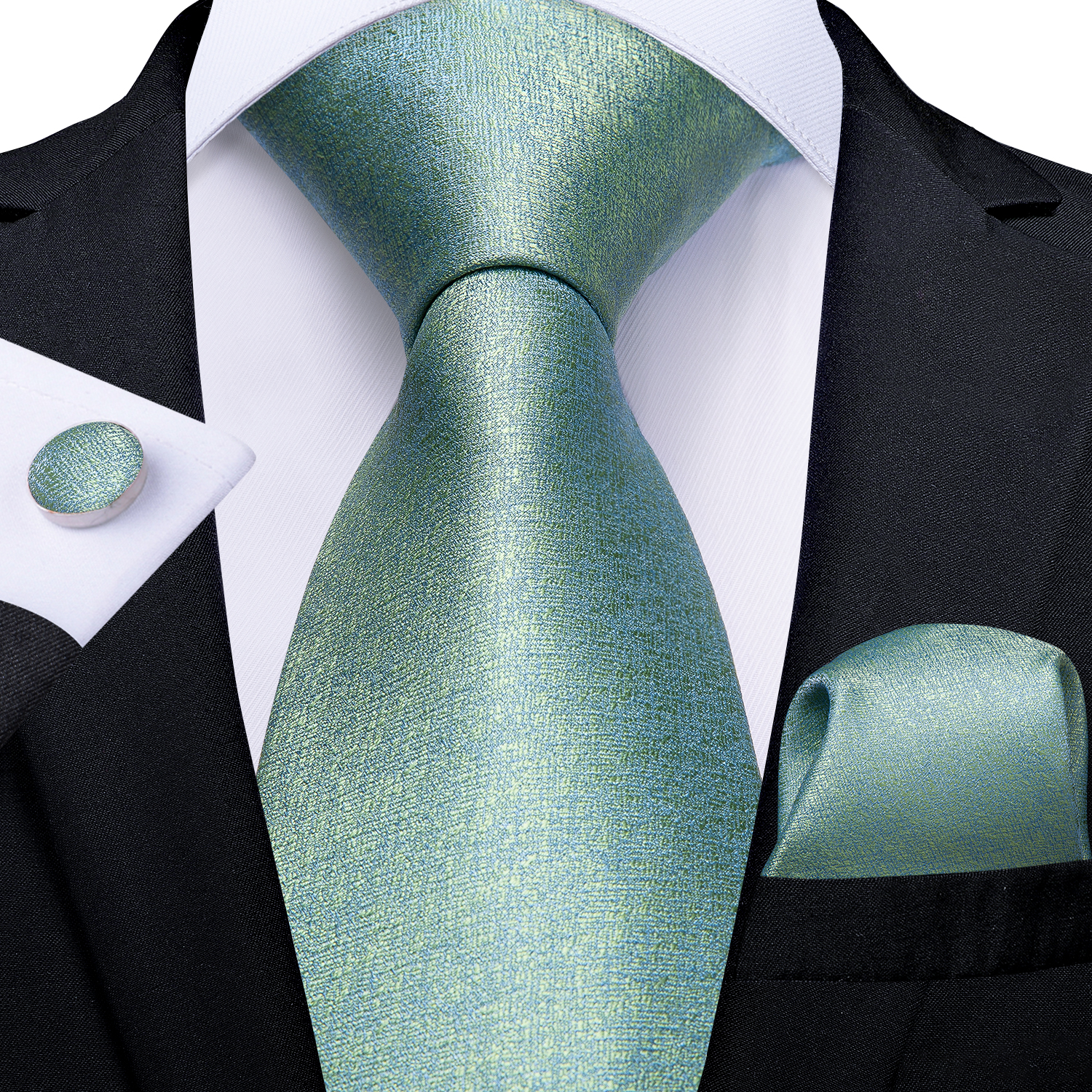 Cravates pour hommes vert clair point solide fête de mariage hommes accessoires plaine bleu violet cou cravate ensemble poche carré mari