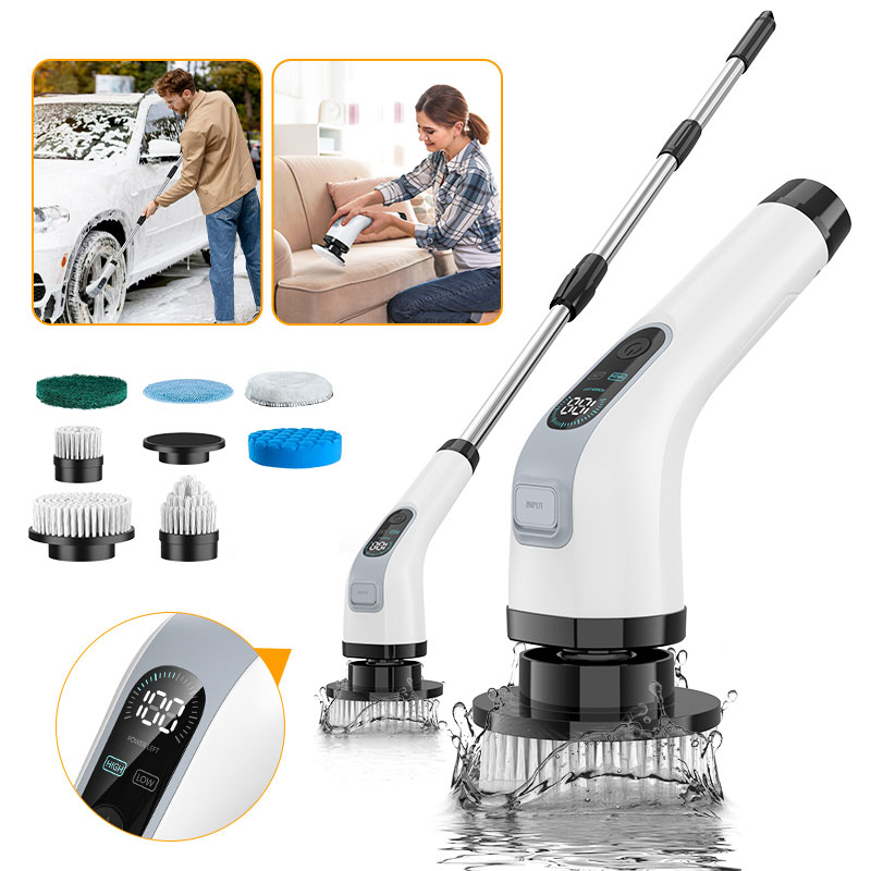 Elektrische reinigingsborstel Draadloze handdouche-schrobmachine Spin Cleaner Multifunctionele reiniger met 7 stuks koppen Badkamer Keuken