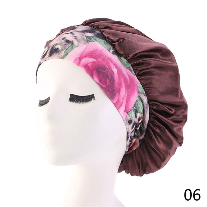 Pañuelo de satén para la cabeza para mujer, gorro elástico para dormir de noche, gorro para el cuidado del cabello, gorro de belleza, banda elástica para la cabeza, 1 unidad: group06