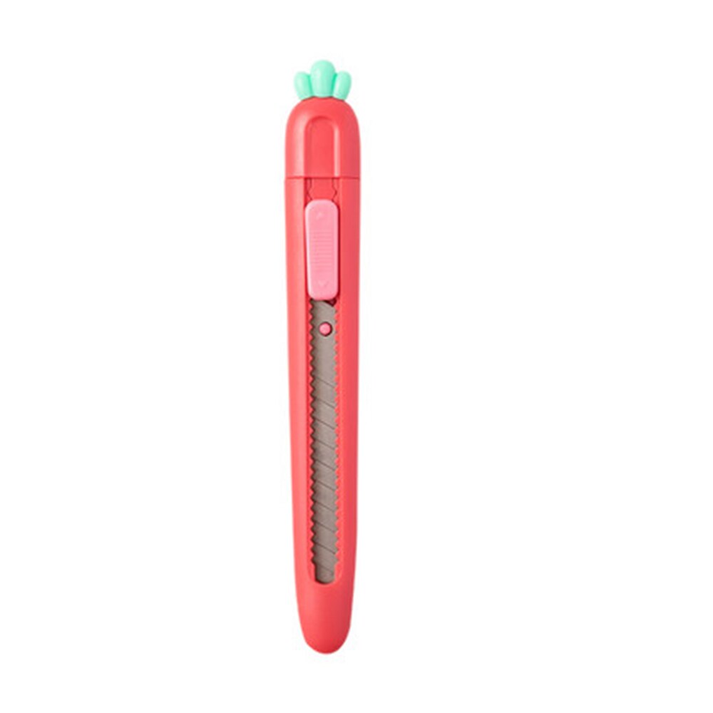 Retractable Razor Knife Cute Carrot Shaped Art Envelope Utility Knife for Packages Box Cutters,Cutting Paper Craft Cardboard etc: strawberry 14.4
