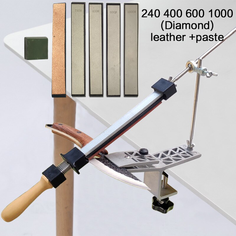 Fixed Angle Sharpener Diamond Bars Knife Sharpener With Four Sharpening Stones Whetstone Grinding System Tools: Set 7