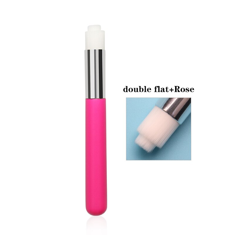 5 stk næsebørste eyelash extensions værktøj makeup rensebørste hudorm rene vippe shampoo børster: Dobbelt flad rose