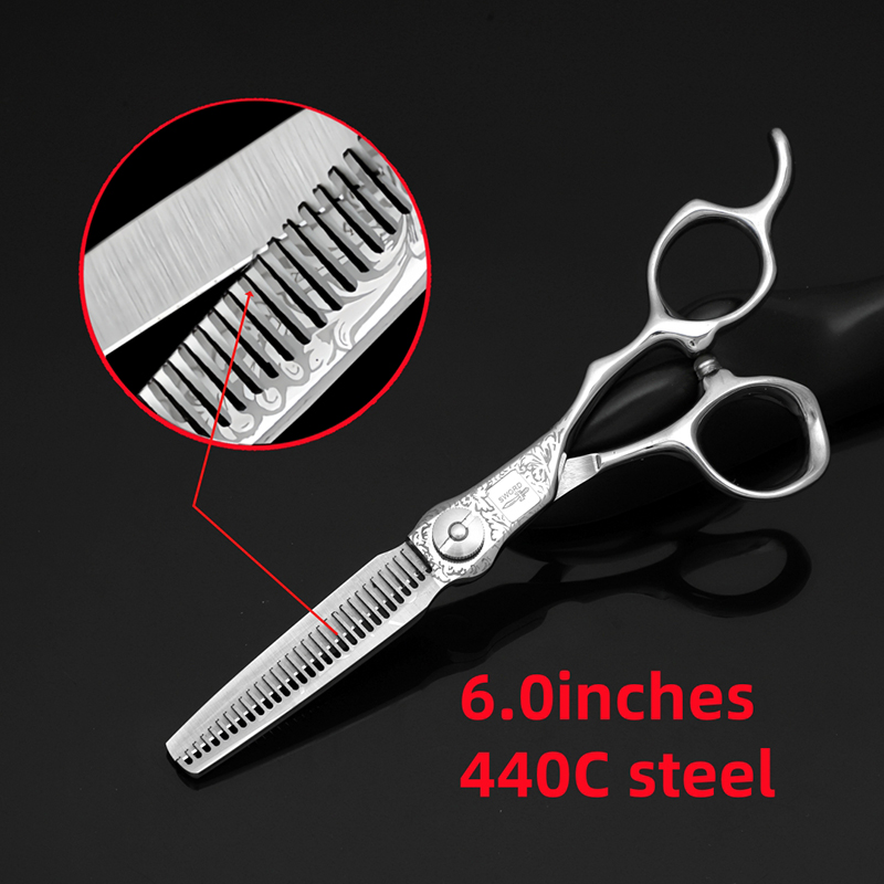 Kappersgereedschap, kappersbenodigdheden, salonschaar, uitdunschaarset,  of 6.0 haarscharen van 7 cm.: Beige