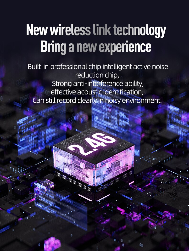 Wireless Lavalier Microphone Portable Charging Box Audio and Video Recording Plug-and-Play Mic For iPhone and Android Phones