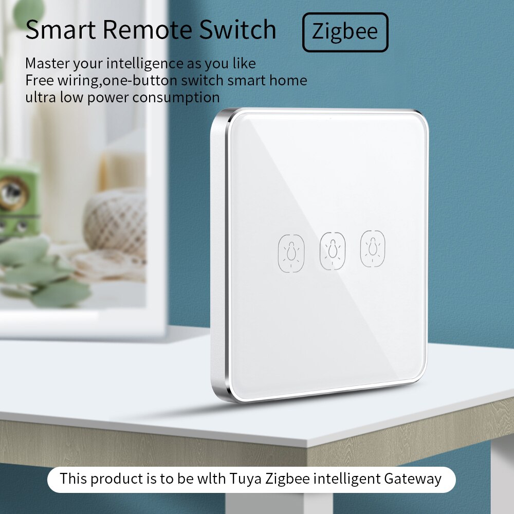 Tuya ZigBee Smart Battery Switch Wire Free 1/2/3 Gangs Touch Switch Sticker Works With zigbee2mqtt Home Assistant