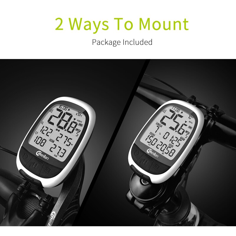 Meilan-cronómetro inalámbrico M2, con GPS, ordenador para bicicleta con ANT + y Bluetooth, velocímetro, Sensor de cadencia y control del ritmo cardíaco