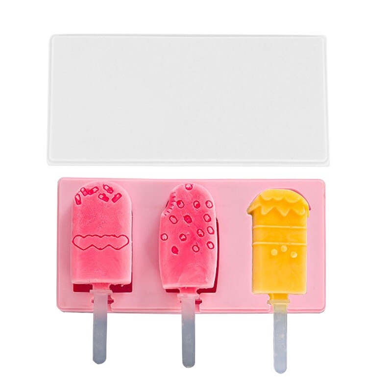 Silicone Ice Cream Mold DIY Homemade Wooden Stick Freezer Juice Forms For Ice Cream Tray Popsicle Barrel Maker Ice Cream Tools: Style B 1