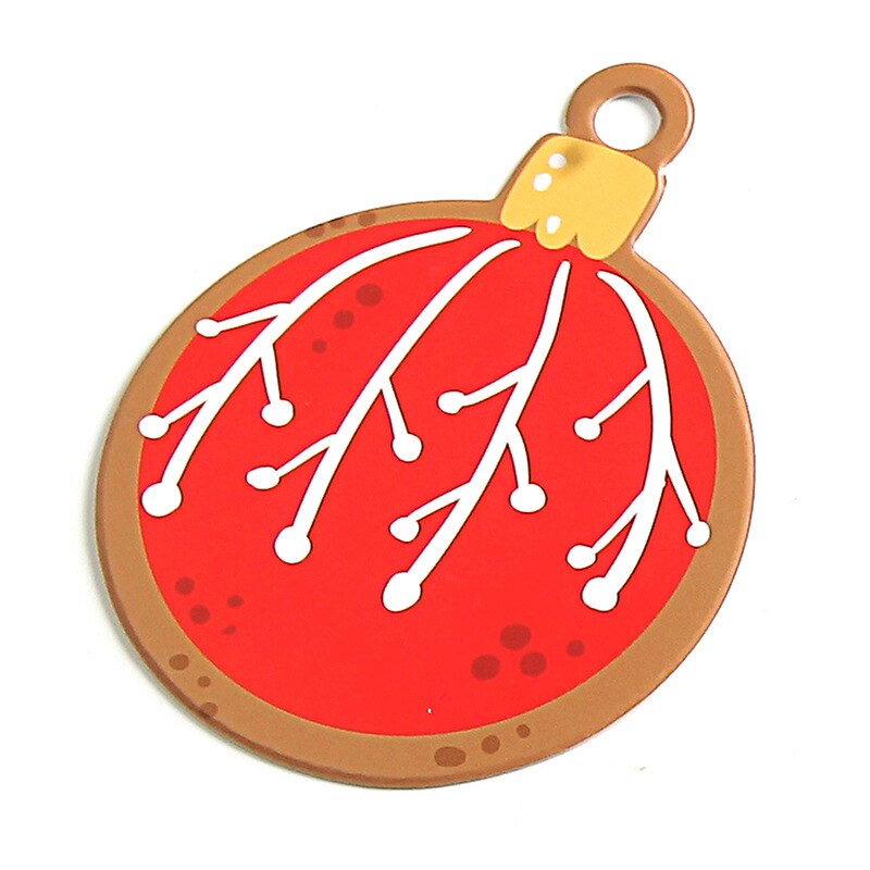 (20 unids/lote) Mini tarjeta de felicitación de dibujos animados, pequeña etiqueta colgante de Navidad, de pastel, tarjeta de mensaje, tarjeta de deseos de Navidad: Christmas Ball