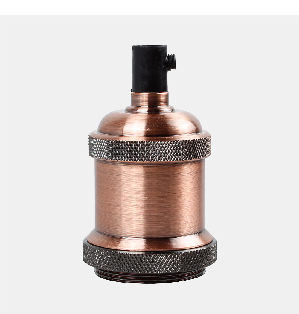 Vintage Edison Lamp Base Pendant light E27 Screw Bulb base Aluminum Light Socket Industrial Retro Fittings lamp holder Fixture: Red Bronze