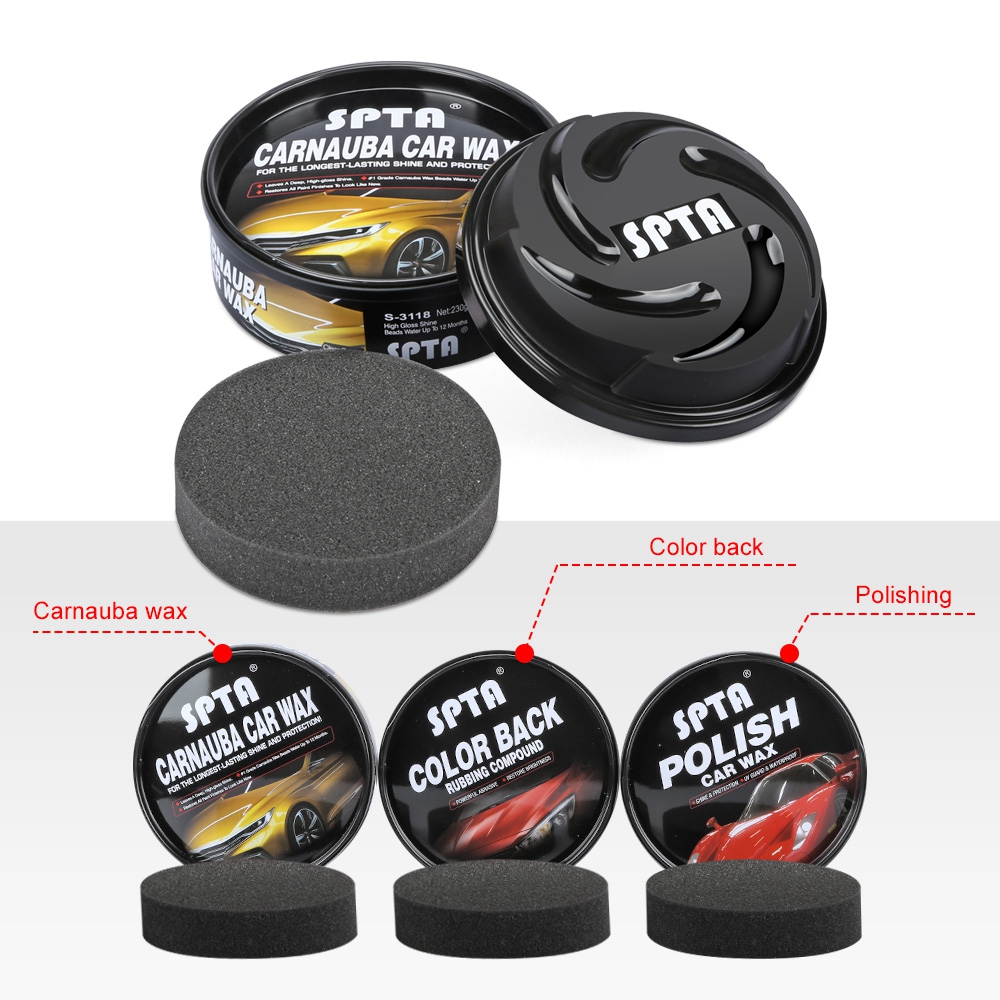 SPTA 230g Carnauba car wax ,Polish Car Wax, Color Back Rubbing Compound Wax Scratch Removal Enhance Color Waterproof