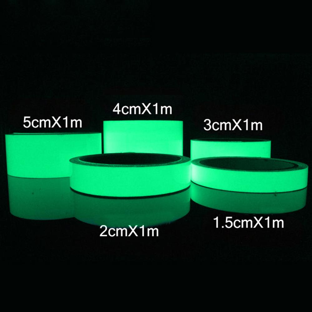 Ruban adhésif Fluorescent lumineux, 1.5cm x 1m, avertissement, brille dans la nuit, décoration de sécurité pour la maison: Green