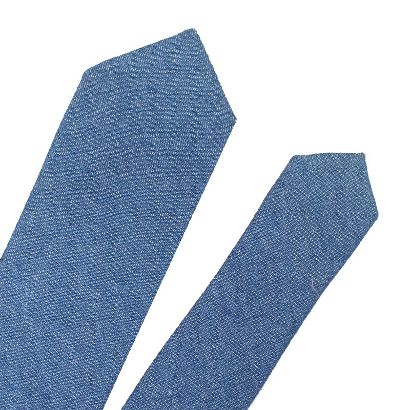 Jeans Neck Ties For Men 6cm Skinny Denim Cotton Ties Casual Solid Necktie Plaid Narrow Gravata Business Suits Tie