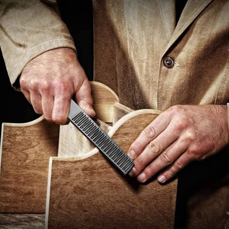 2 st 4- vägs trä rasp fil handfil och rund rasp halv rund platt trä rasp set för slipning av trä och metallverktyg: Default Title