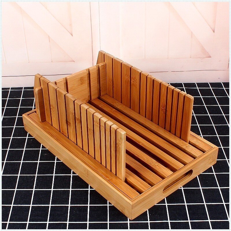 Bamboo Bread chopping board With bottom Easy to cut bread dessert Bread slice board Bread tray Kitchen supplies