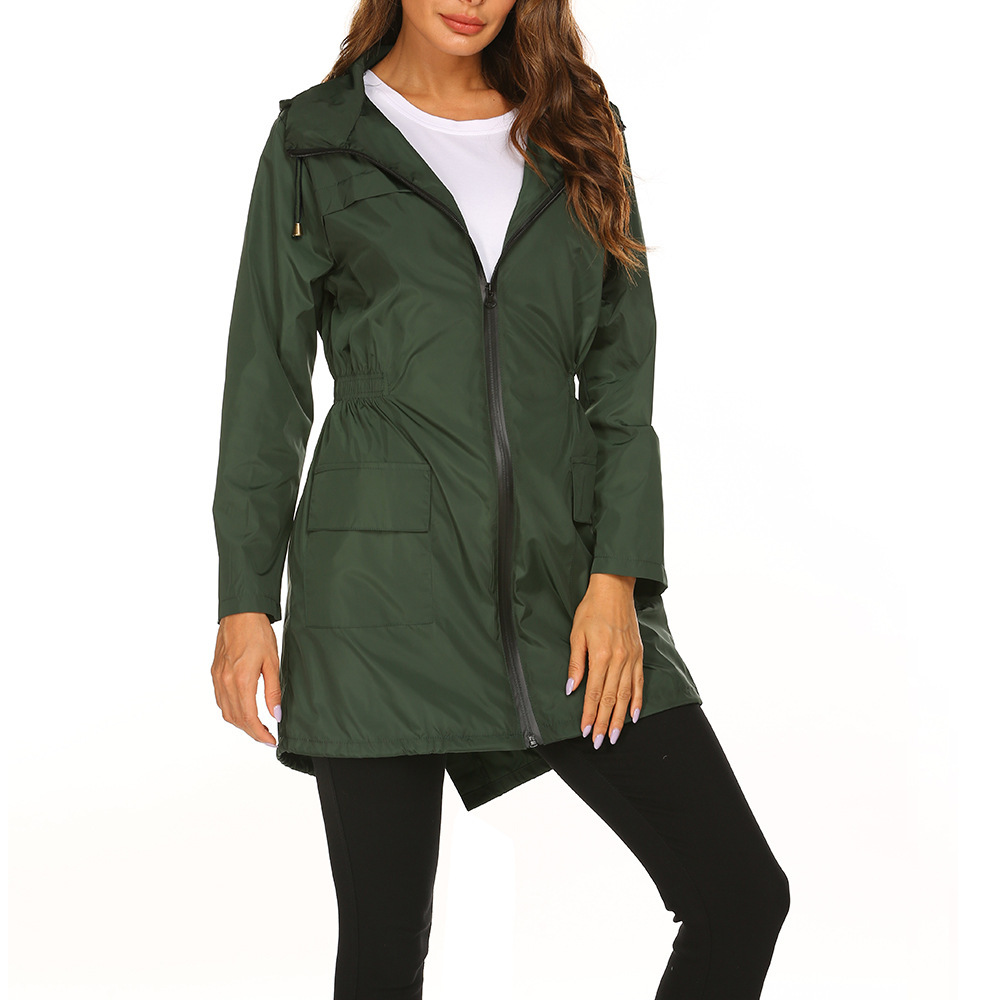 Damen leichte Regenmantel draussen wasserdichte Jacke Kapuze Wind jacke weibliche lange wandern klettern Regen jacken Outwear