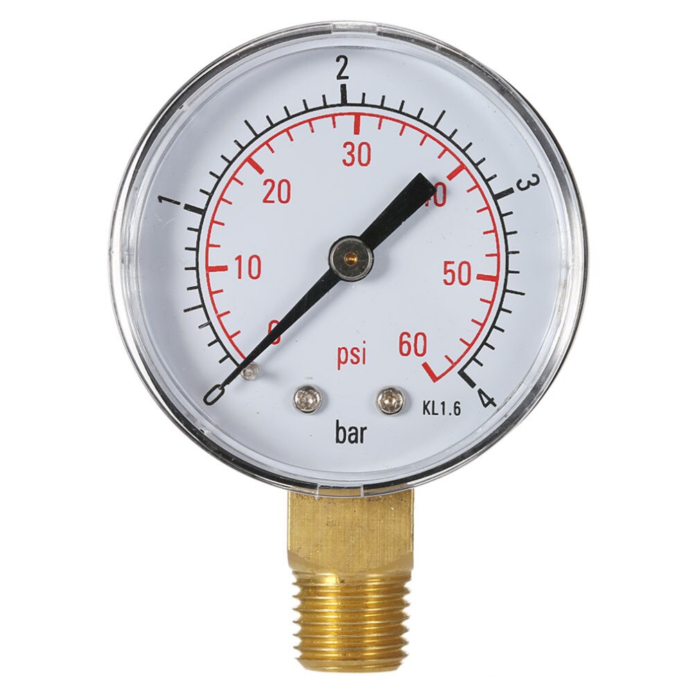2022 Pool Spa Filter Water Pressure Gauge Mini 0-60 PSI 0-4 Bar Side Mount 1/4 Inch Pipe Thread NPT TS-50