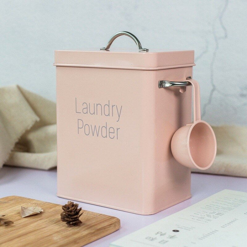 Boîte de rangement en métal pour poudre à lessive, pour utilisation domestique, conteneur de farine de riz et de Grains avec boîte scellée étanche à l&#39;humidité pour animaux de compagnie