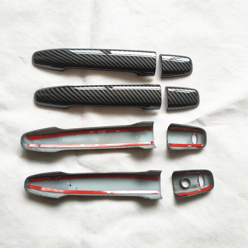For Mitsubishi Outlander PHEV Accessories Door Handle Cover trim handles covers plastic Imitation carbon fiber