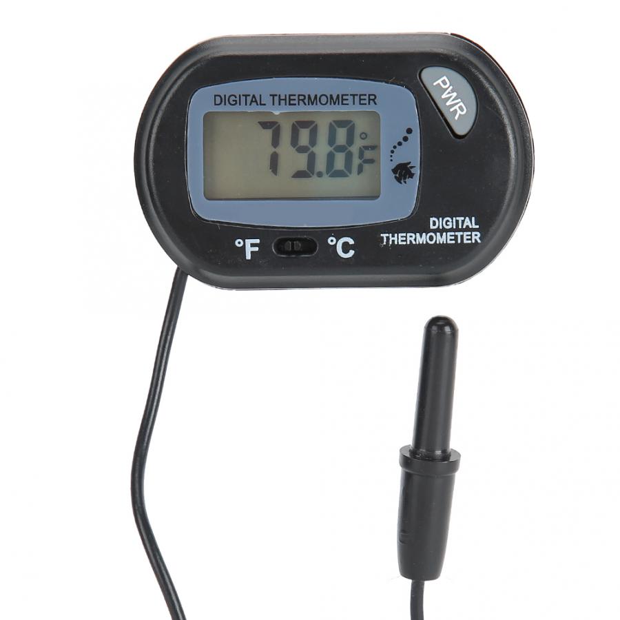 Justerbare varmestænger akvariefond figur elektronisk vandtermometer med sugekop til akvarium kæledyrstemperatur
