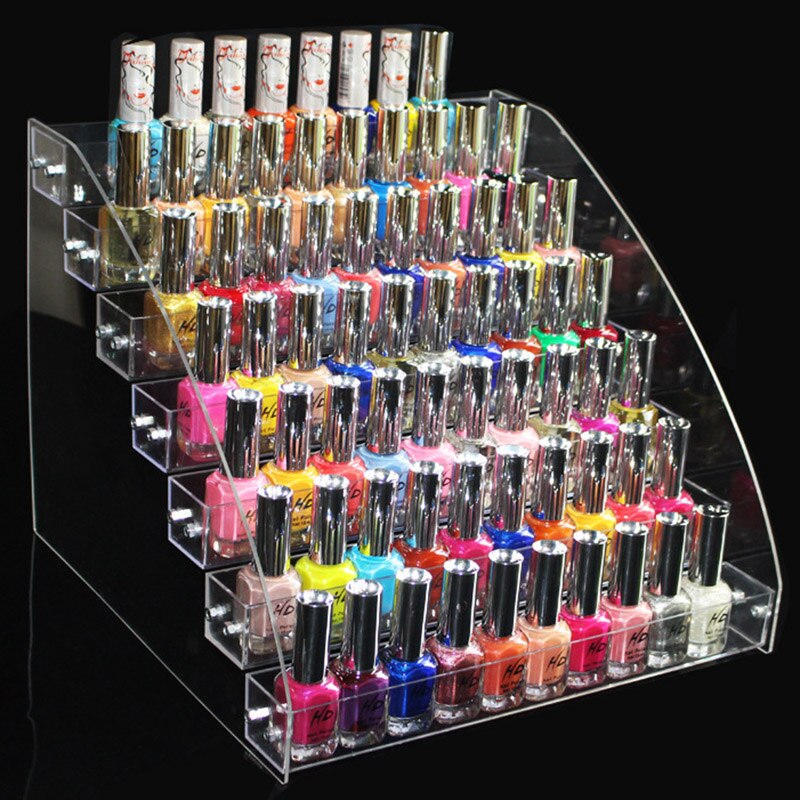 Meerlaags helder acryl nagellakrek, sieradenstandaard, bureaustandaard, lippenstift, parfumhouder, nagellak displayplank