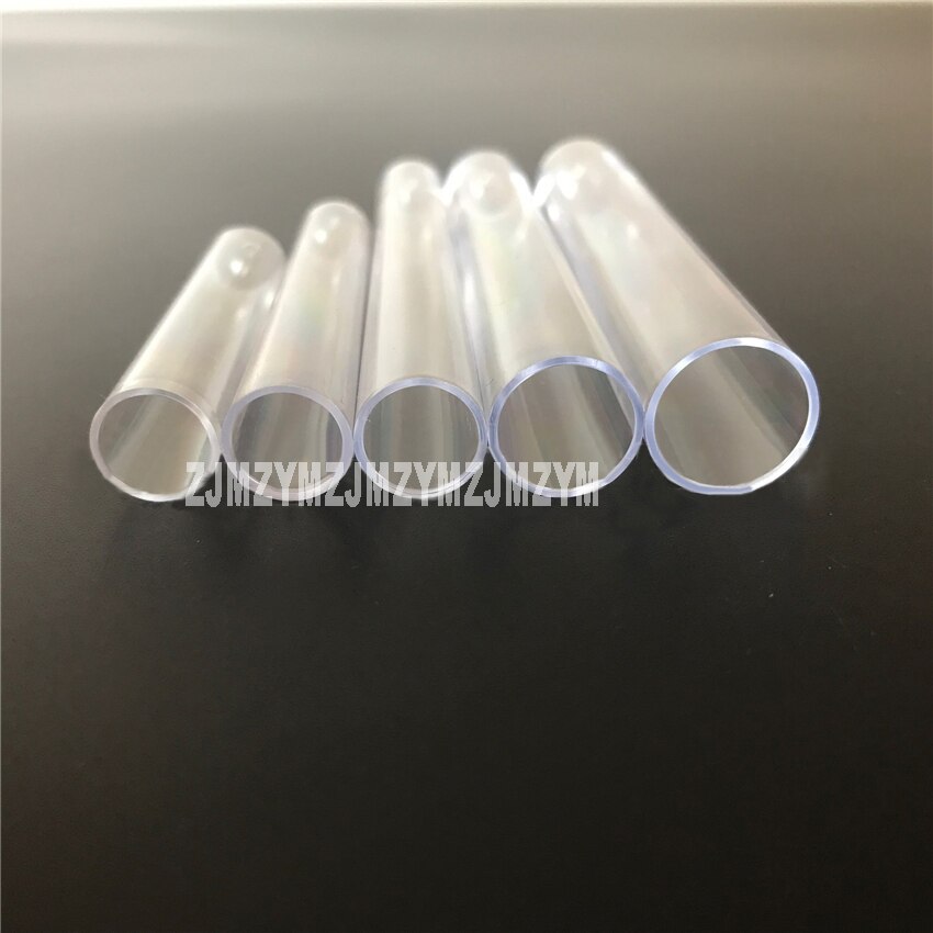 12x100/15x100 Disposable Test Tube Round Bottom Plastic Test Tube Transparent Test Tube With Cap Office Lab Experiment Supplies
