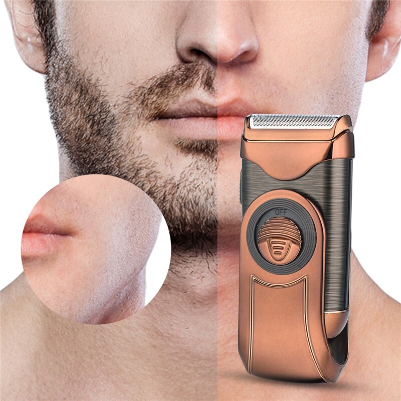 CkeyiN-afeitadora alternante de viaje para hombre, cuchilla inalámbrica recargable, afeitado de cara con cuchilla de repuesto
