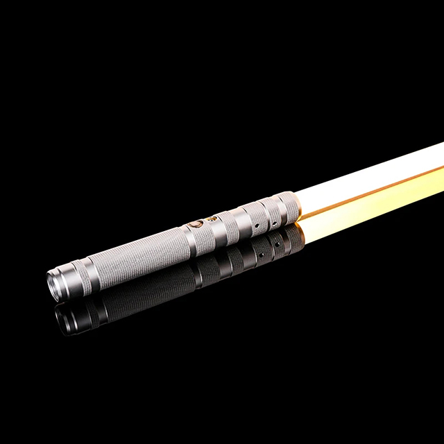 Metal Handle Lightsaber - RGB 16-Color - FX Dueling - Rechargeable Lithium Battery: WHITE