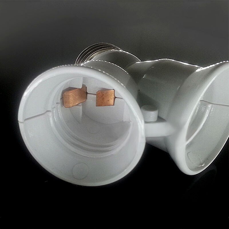 E27 to 2 xe 27 led halogenlys sokkel lampe pære adapter omformer sokkel for