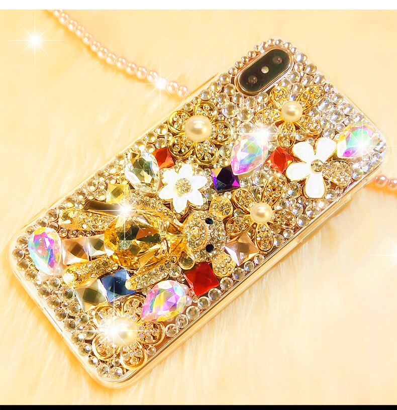 For ZTE Blade A3 A5 A7 V9 V10 Vita L8 Axon 7 Nubia Z17 Z11 Max N1 Luxury Diamond Bear Cover Rhinestone case