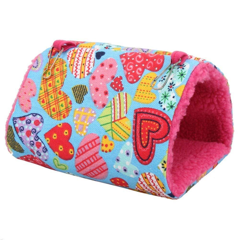 Jaula colgante de felpa gruesa para pájaros, hamaca de nido de loro para mascotas, jaula cálida de invierno para pájaros, juguetes para cama, casa de hámster, tienda de campaña: C / M