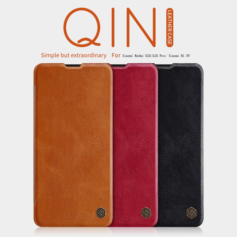 For xiaomi mi8 mi9 mi 9T Cover case Nillkin Qin PU Luxury Flip leather back cover wallet case for Xiaomi MI8 Redmi Note 7 case