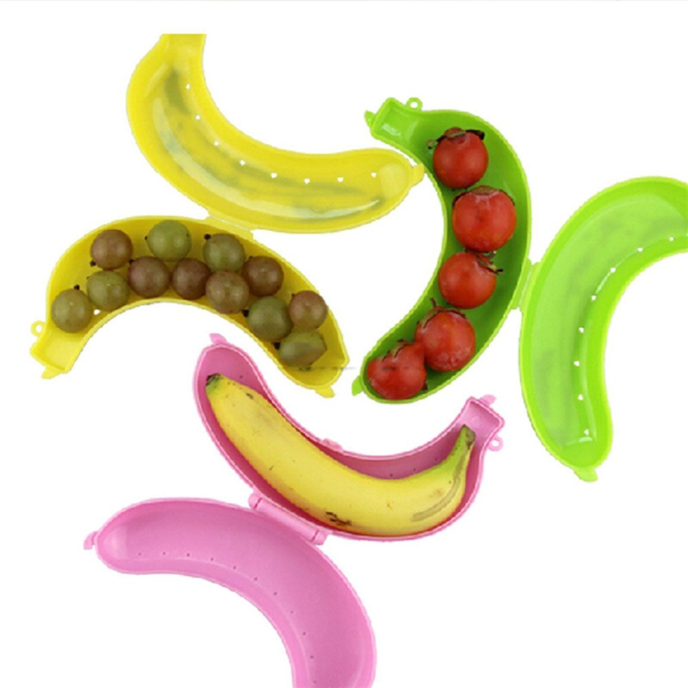 1 stk søt bananboks frukt bananbeskytter boksholder etui lunsjbeholder oppbevaring til låve beskytte frukt plast oppbevaringsboks