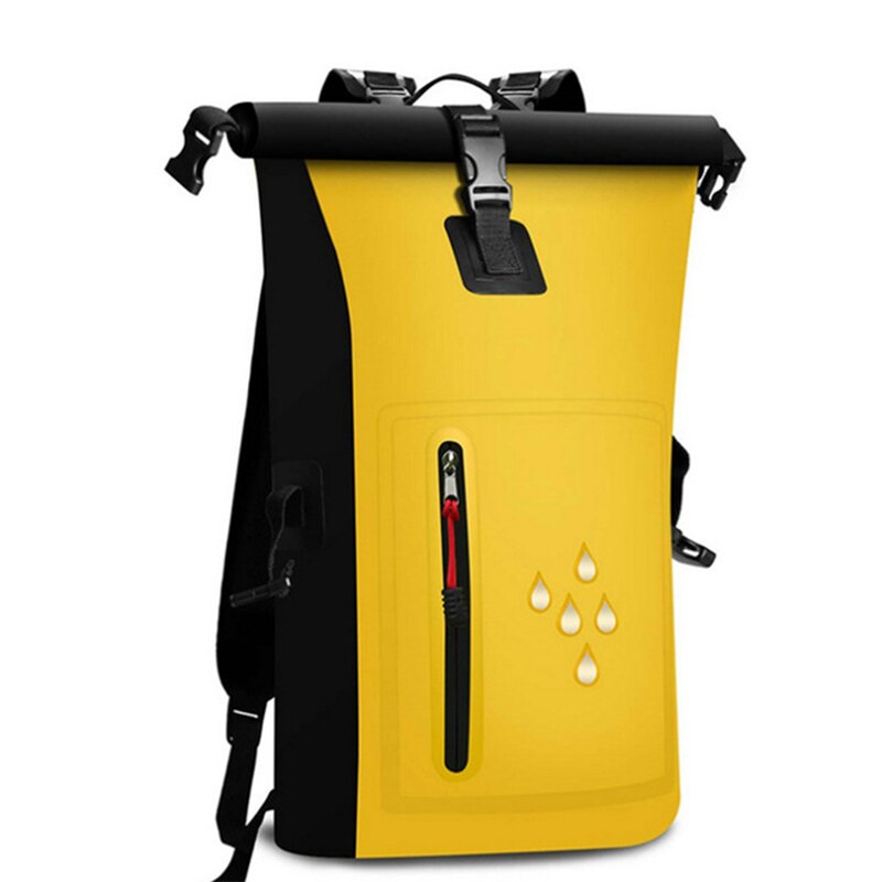 Bolsas secas para buceo IP65, 25/40L, gran tamaño, mochila Impermeable, equipo de Kayak de vela, bolsa seca de cubo plegable, Impermeable de PVC: 25L yellow
